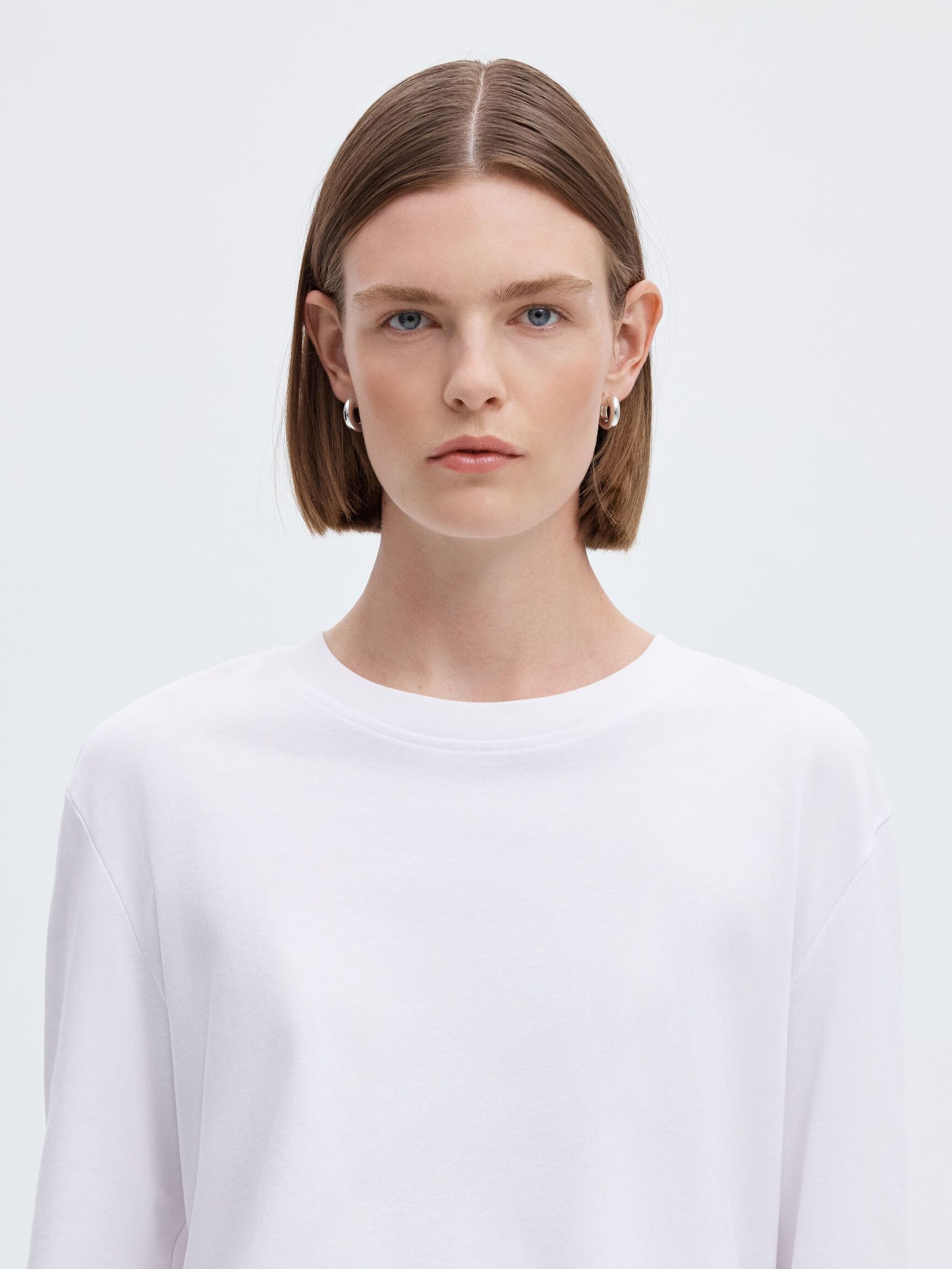 LANGERMET BOXY T-SKJORTE, Bright White, highres