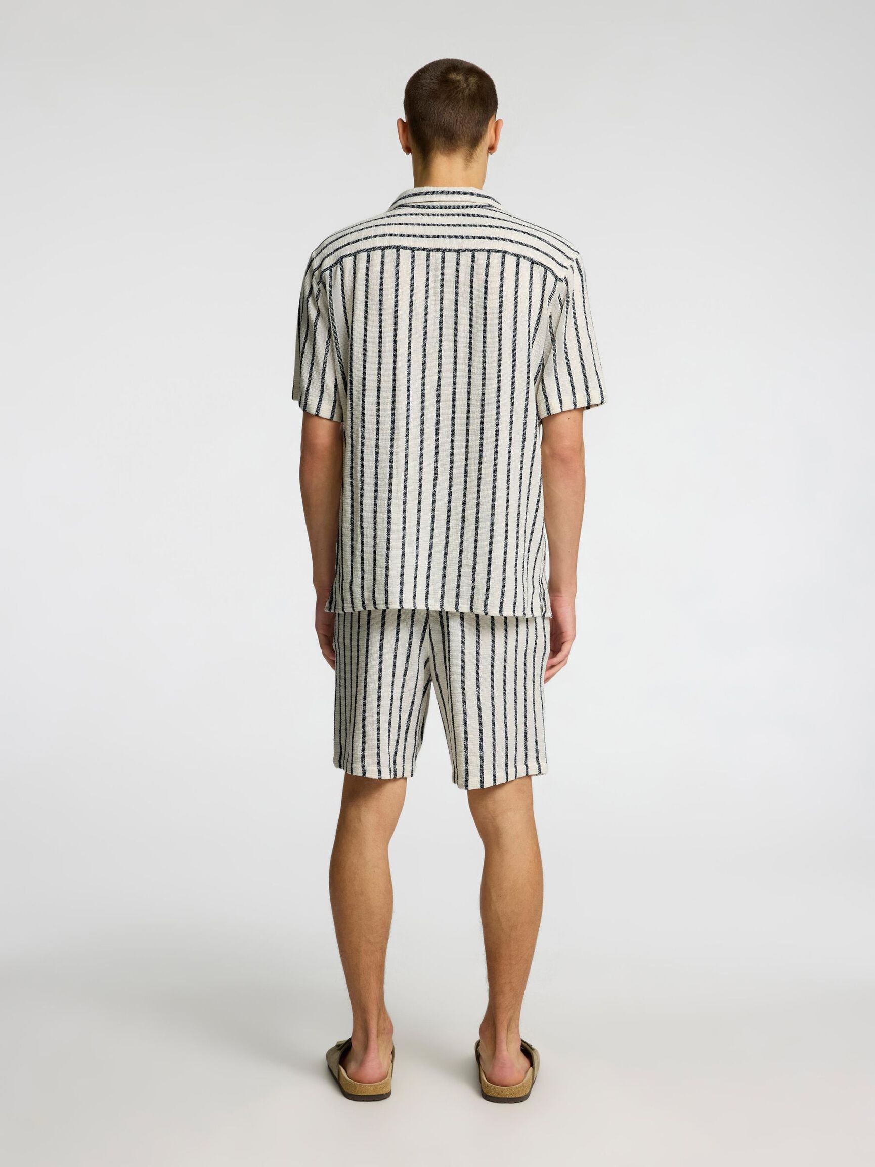 COTTON SHORT SLEEVED SHIRT, Egret, highres