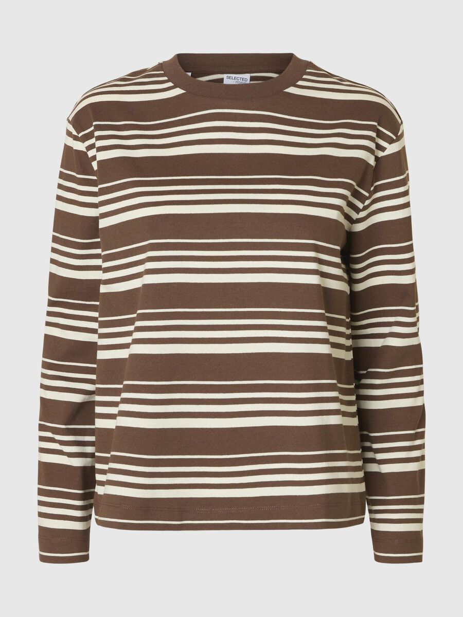 Selected BOXY FIT T-SHIRT MET LANGE MOUWEN, Chestnut, highres - 16099324_Chestnut_1221919_001.jpg