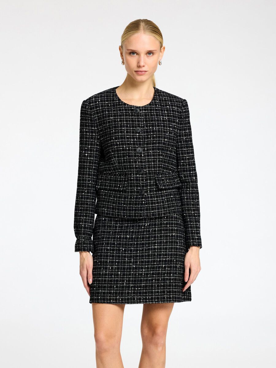 Selected BOUCLE WOOL BLEND  BLAZER, Black, highres - 16095694_Black_1143714_003.jpg