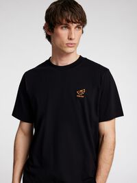 BESTICKTES T-SHIRT, Black, highres