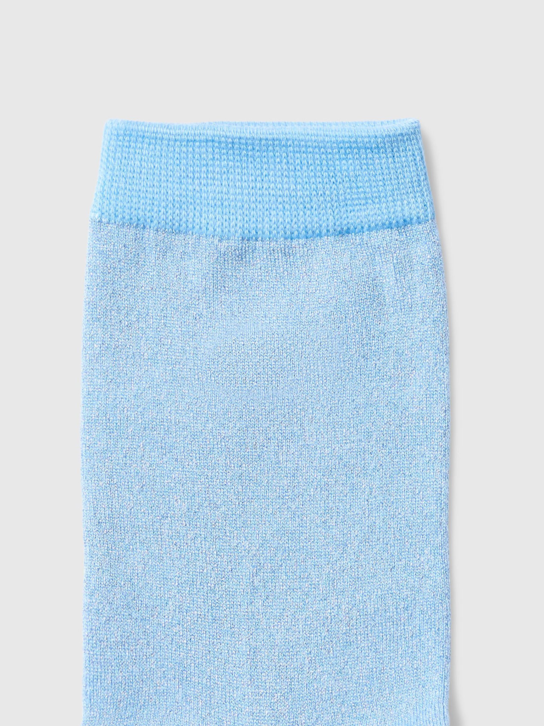 GLITZER GESTRICKTE SOCKEN, Blissful Blue, highres