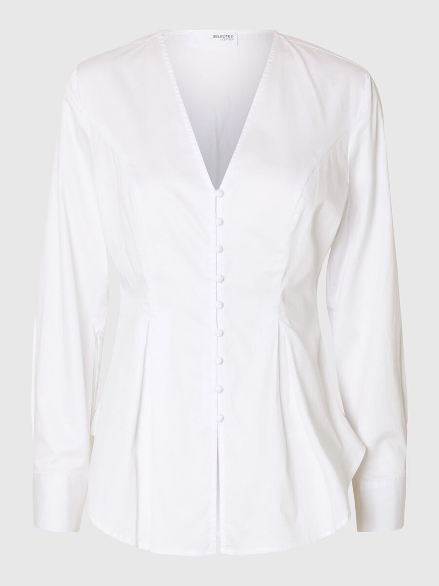 Selected TÆTSIDDENDE LANGÆRMET SKJORTE, Bright White, highres - 16096975_BrightWhite_001.jpg