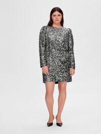 SEQUIN MINI DRESS, Silver, highres