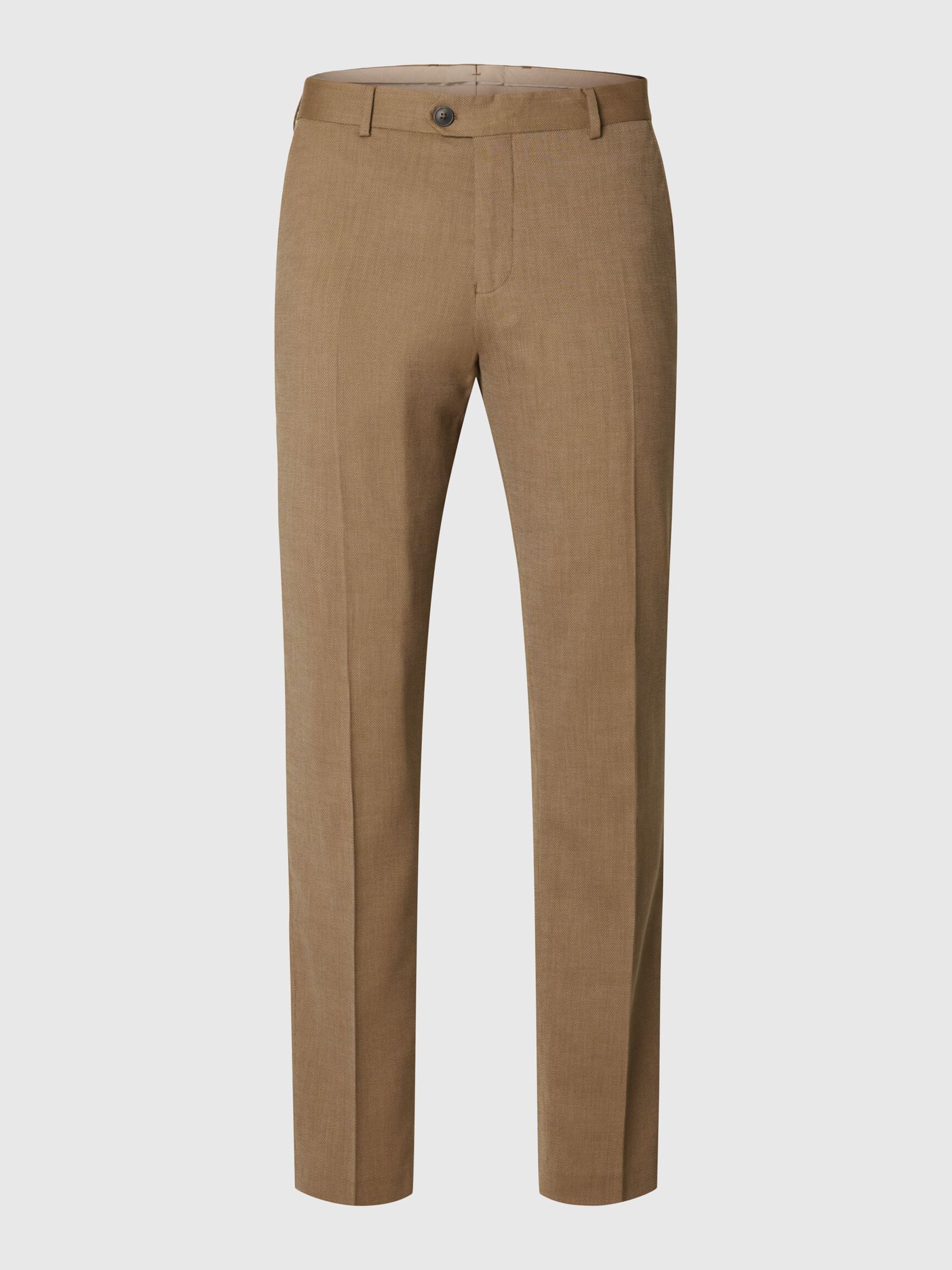 WOVEN WOOL BLEND TROUSERS, Deep Taupe, highres