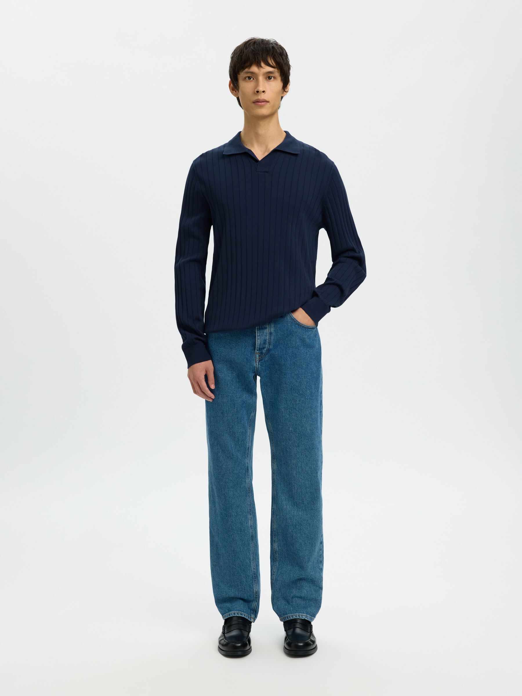 REGULAR FIT POLO SHIRT, Navy Blazer, highres