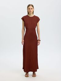 VISCOSE MAXI JURK, Cherry Mahogany, highres