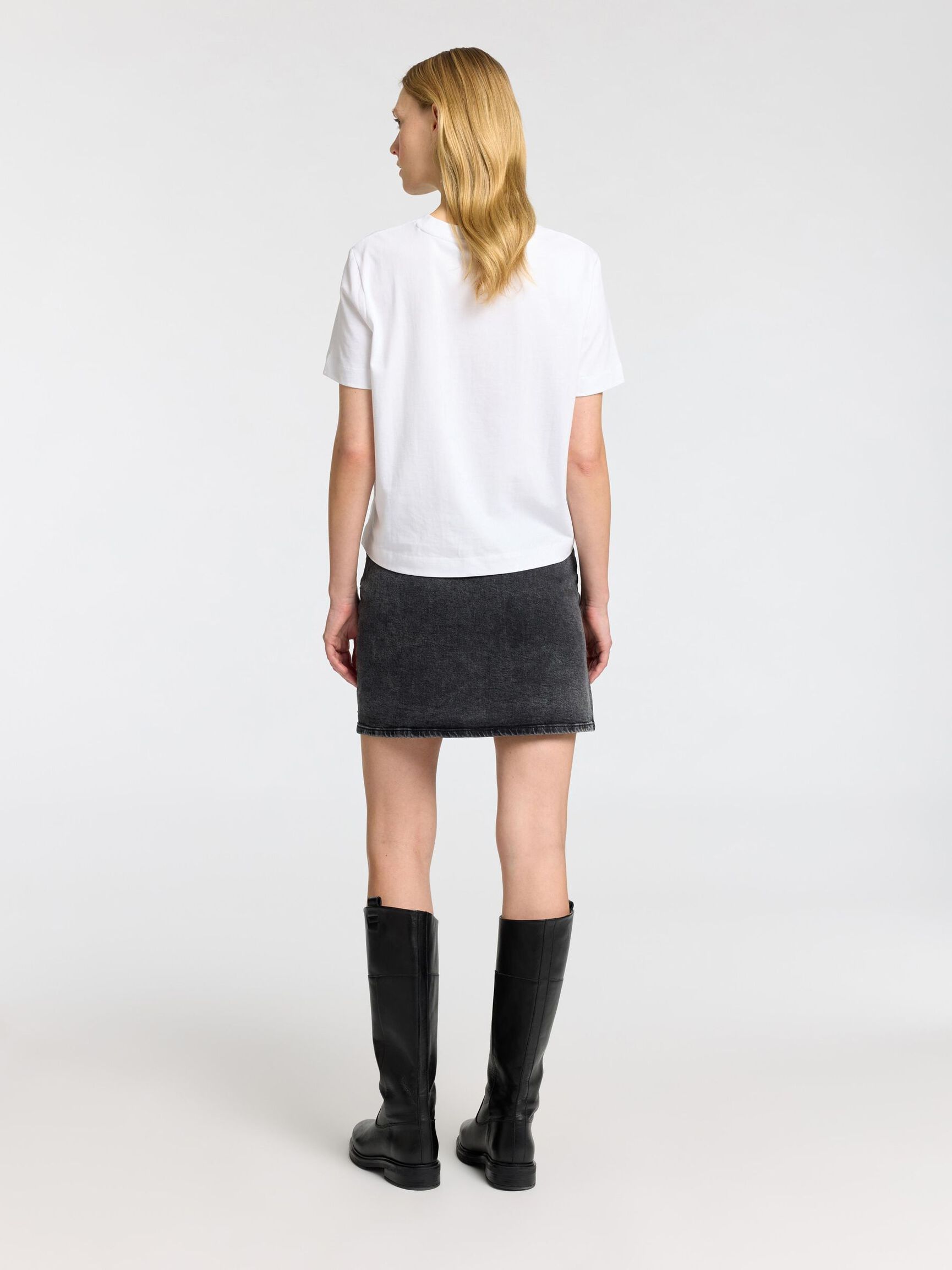GLITZER JEANSROCK, Black Denim, highres