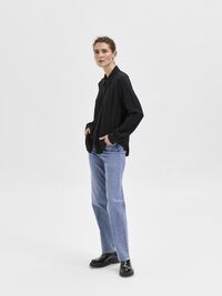 VISKOSEBLANDING SKJORTE, Black, highres