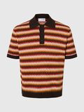 Selected SHORT SLEEVED KNITTED POLO SHIRT, Chocolate Torte, highres - 16100181_ChocolateTorte_1238654_001.jpg