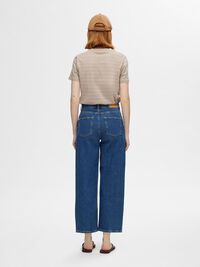 CROPPED STRAIGHT FIT JEANS, Medium Blue Denim, highres