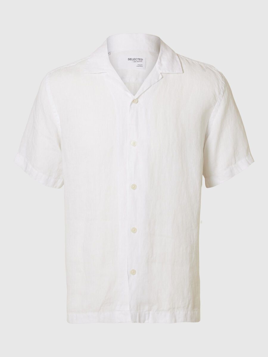 Selected 100% LINEN SHORT SLEEVED SHIRT, White, highres - 16096908_White_001.jpg