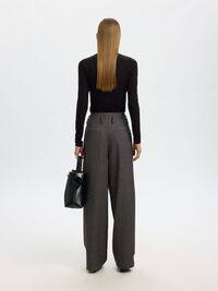 COL MONTANT TOP À MANCHES LONGUES, Black, highres