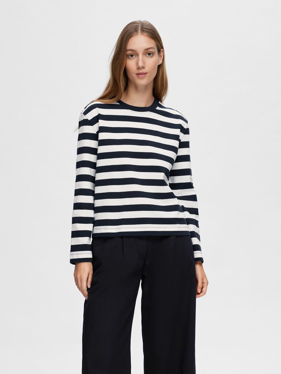 Selected STRIPED LONG-SLEEVED T-SHIRT, Dark Sapphire, highres - 16092525_DarkSapphire_1079714_003.jpg