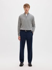 SWETER Z KRÓTKIM ZAMKIEM, Medium Grey Melange, highres