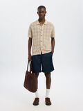 Selected SHORT SLEEVED KNITTED POLO SHIRT, Oatmeal, highres - 16097564_Oatmeal_008.jpg