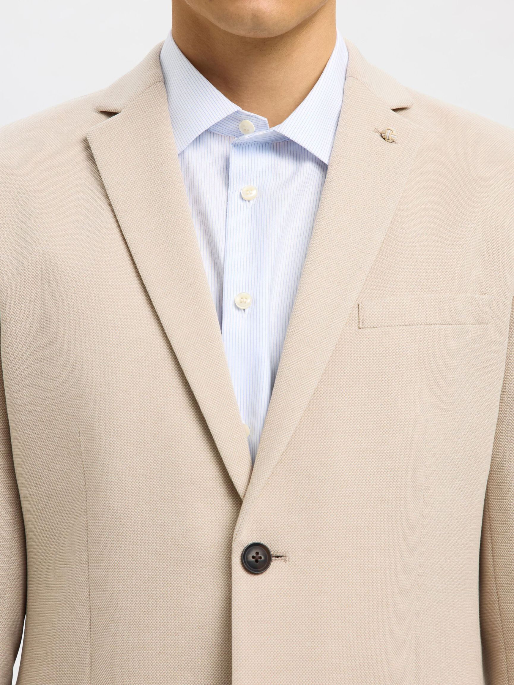 SINGLE BREASTED SLIM-FIT BLAZER, Sand, highres