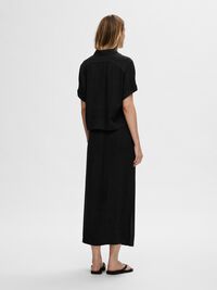 HIGH WAISTED MAXI SKIRT, Black, highres