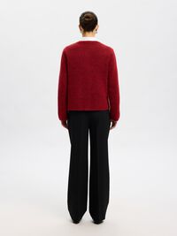 ULDBLANDING STRIKKET CARDIGAN, Equestrian Red, highres