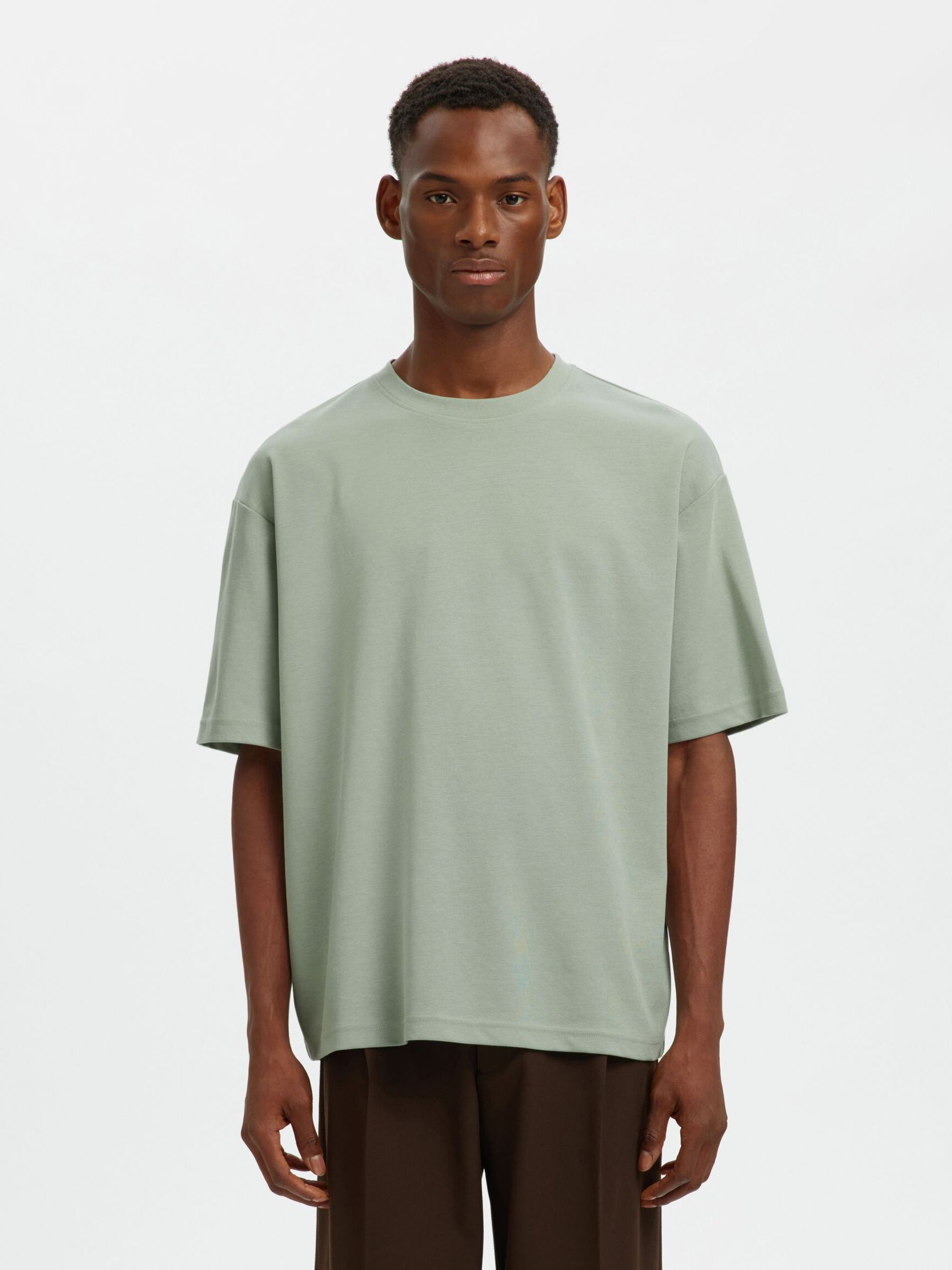 LOOSE FIT T-SHIRT, Aqua Gray, highres