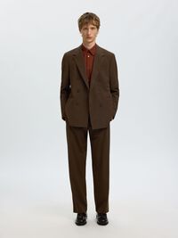 RELAXED FIT DOUBLE-BREASTED BLAZER, Demitasse, highres
