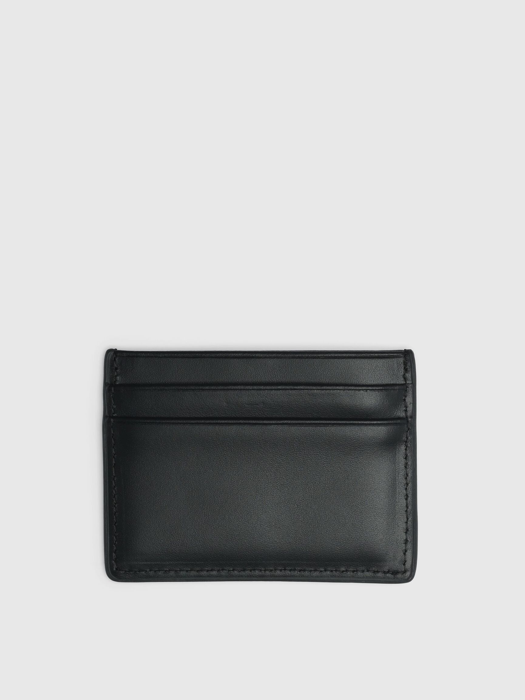 100% LEATHER CARD HOLDER, Black, highres
