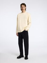 100% KATOEN TOP MET LANGE MOUWEN, Angora, highres