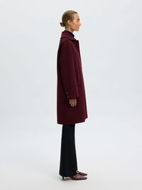WOOL BLEND LONG COAT, Tawny Port, highres