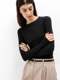 LONG-SLEEVED T-SHIRT, Black, highres