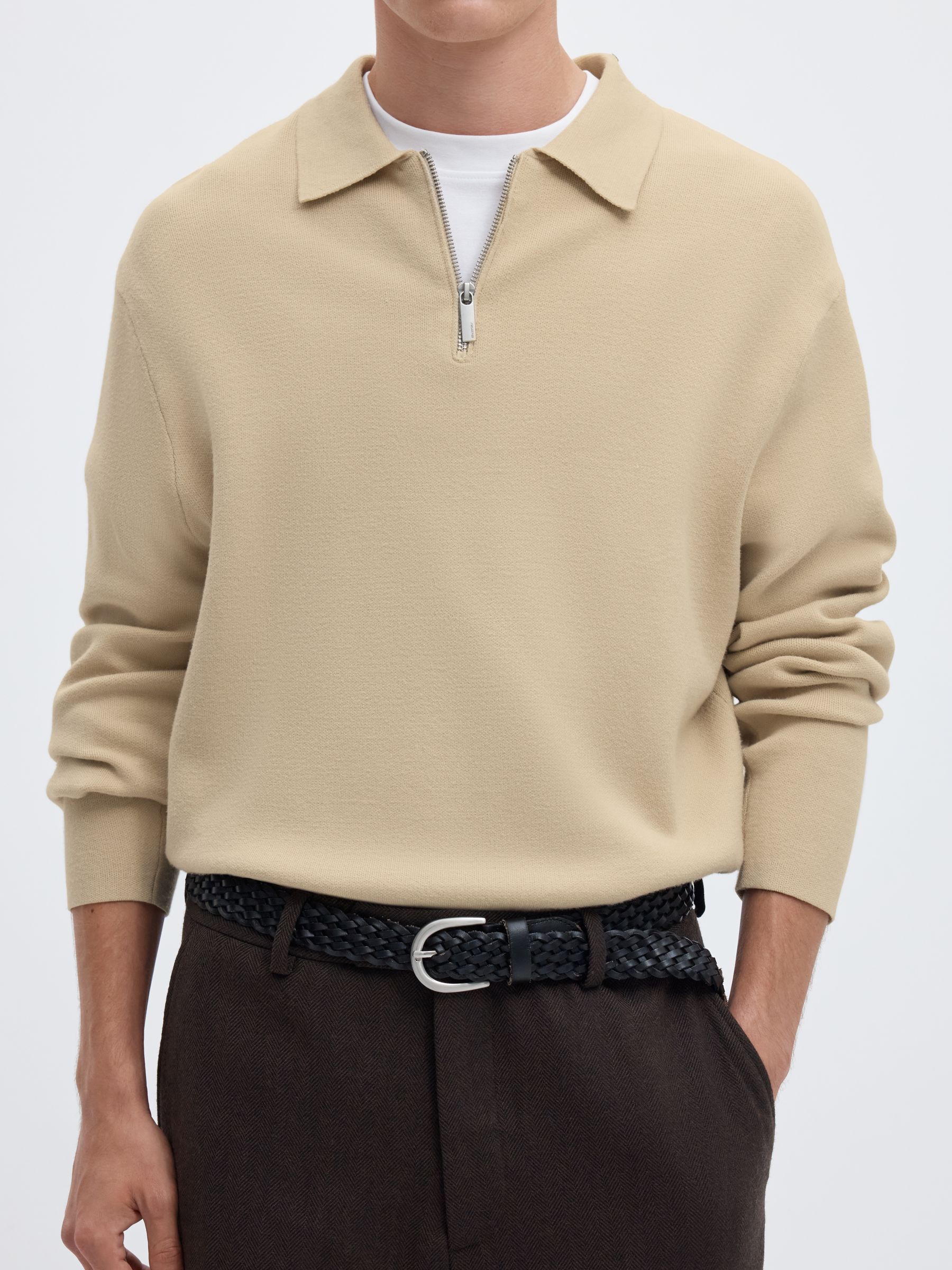 HALF ZIP PULLOVER | Grey | Selected