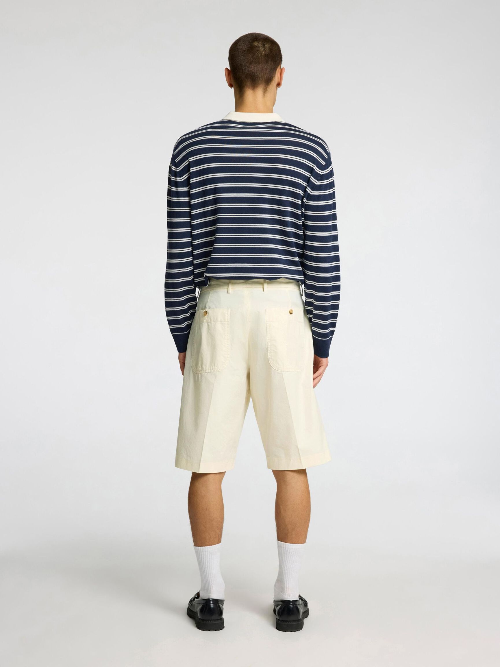 LOOSE FIT CHINO SHORTS, Egret, highres