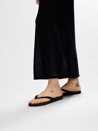 VISCOSE BLEND KNITTED MAXI DRESS, Black, highres