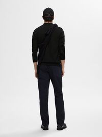 GEBREIDE POLO MET LANGE MOUWEN, Black, highres