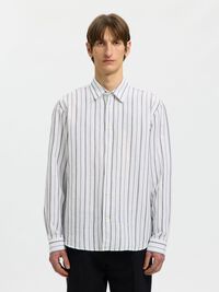 COUPE CLASSIQUE CHEMISE EN LIN MÉLANGÉ, Bright White, highres