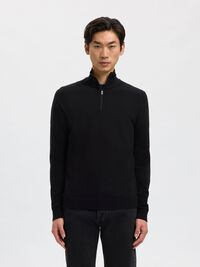 HALVE RITSSLUITING TRUI, Black, highres