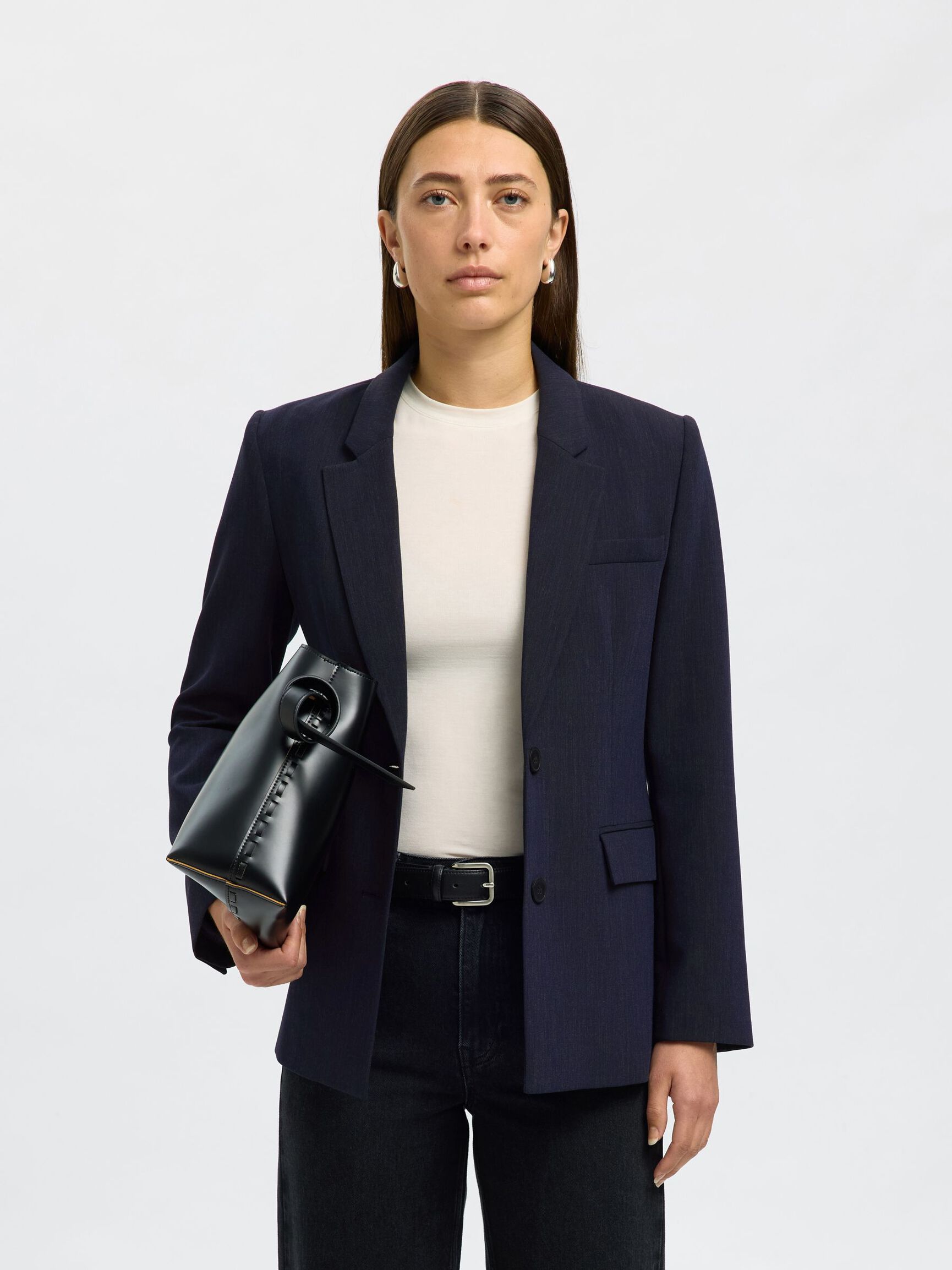 VISCOSE BLEND CLASSIC BLAZER, Dark Sapphire, highres