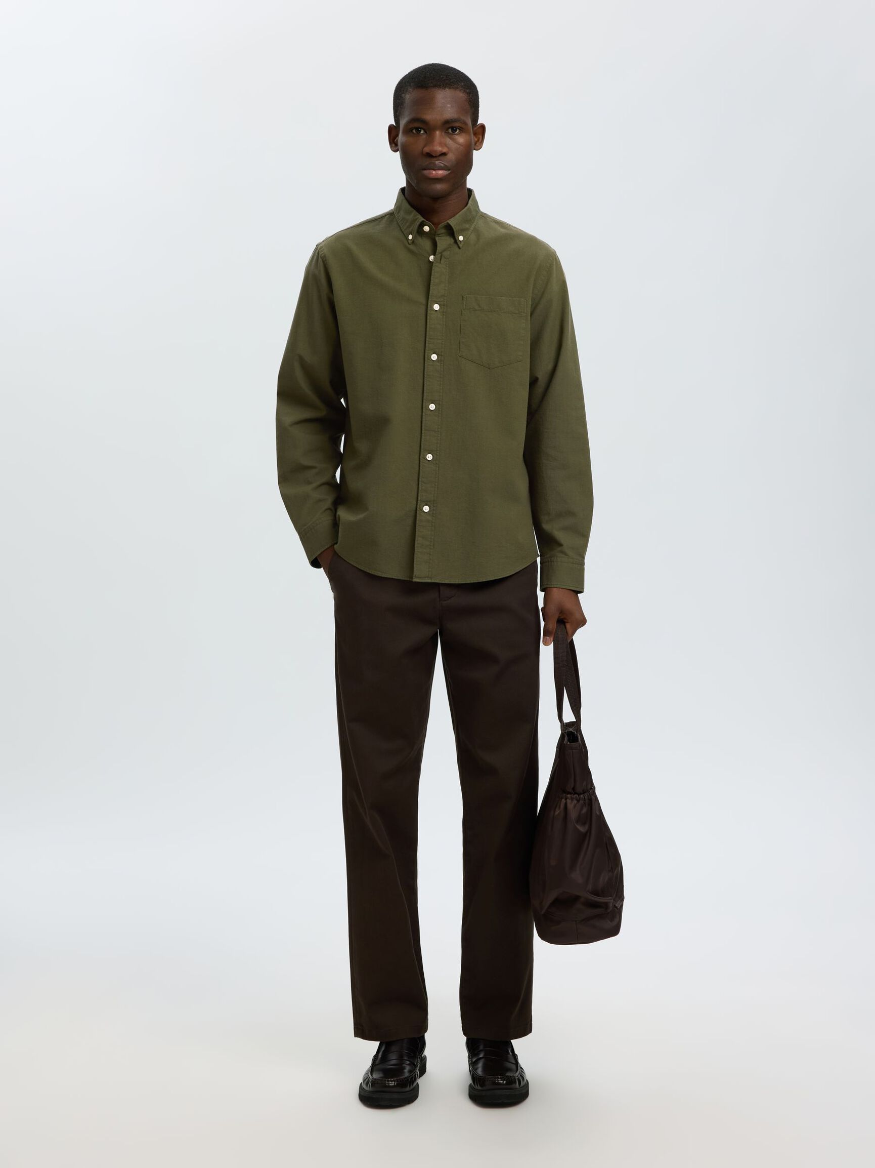OXFORD LONG SLEEVED SHIRT, Kalamata, highres
