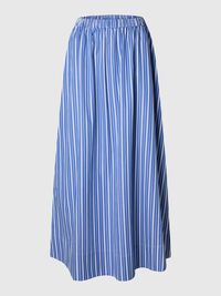 GESTREEPT MAXI ROK, Dazzling Blue, highres