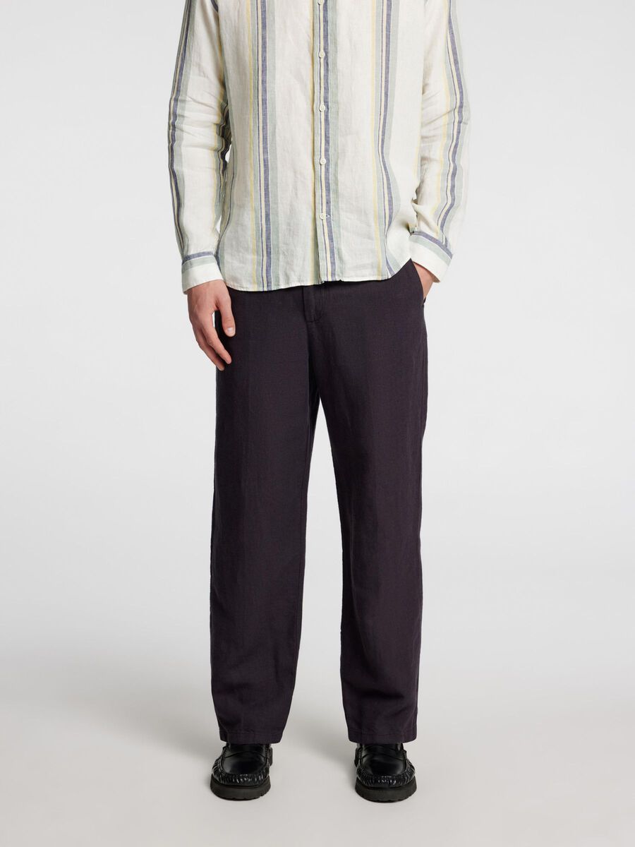 Selected 220 LOOSE FIT LINEN-BLEND TROUSERS, Phantom, highres - 16096688_Phantom_003.jpg