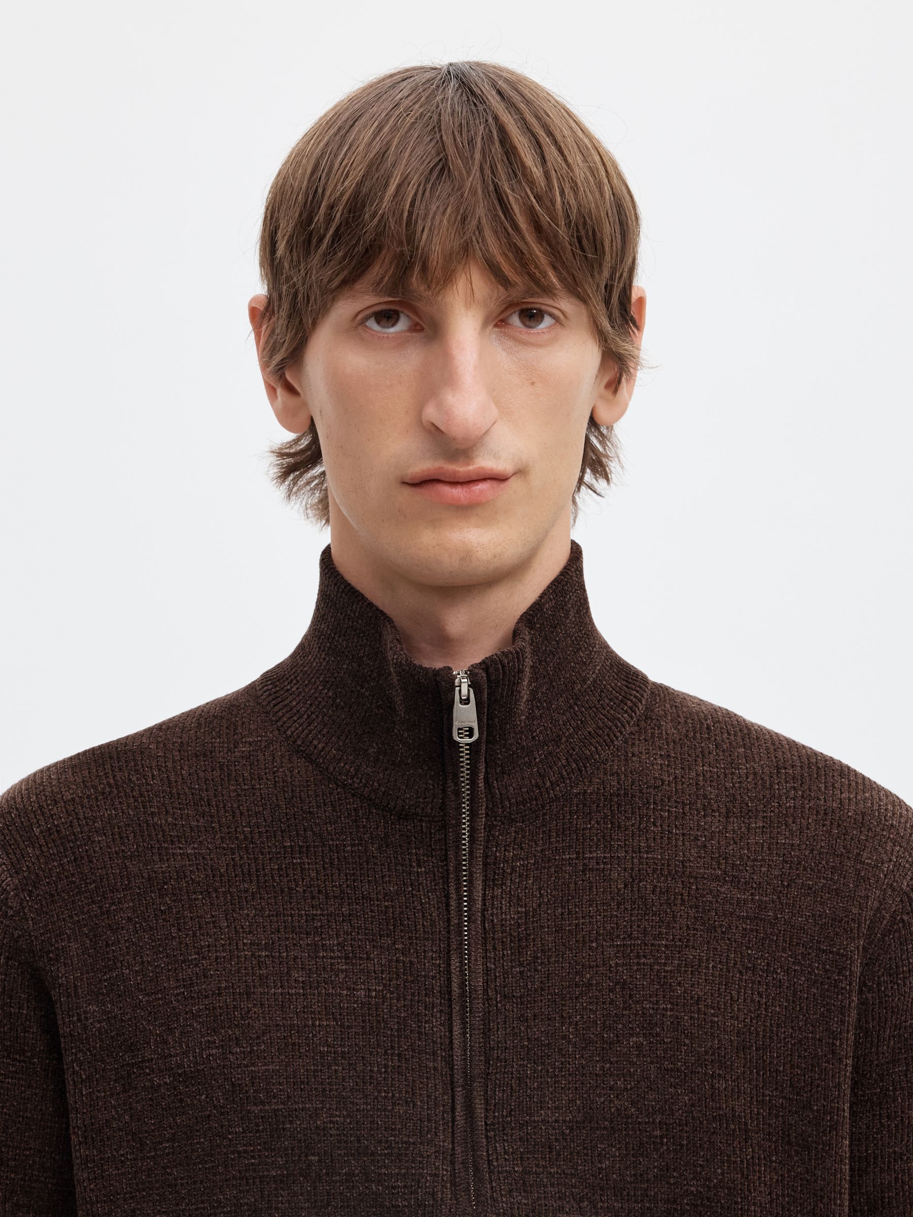 HIGH ZIP PULLOVER | Brown | Selected