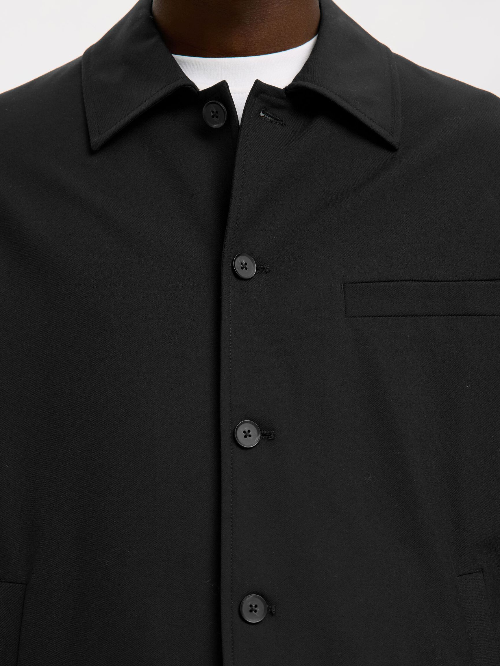 TAILORED OVERSHIRT, Black, highres
