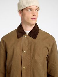 WAXED COTTON JACKET, Ermine, highres