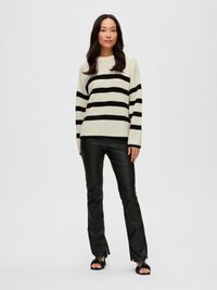 STRIPED KNITTED JUMPER, Snow White, highres