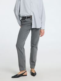 GRAUE STRAIGHT FIT JEANS, Light Grey Denim, highres