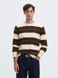 LONG-SLEEVED PULLOVER, Oatmeal, highres