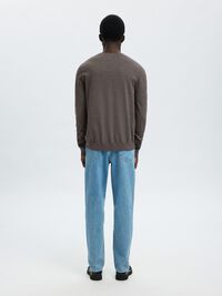 LONG-SLEEVED KNITTED JUMPER, Morel, highres