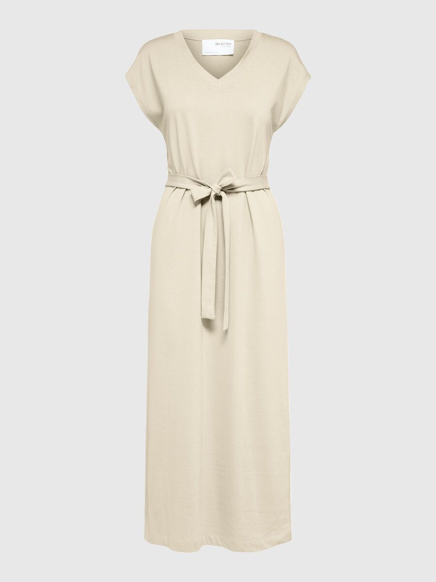Product tile image - CAP SLEEVE MIDI DRESS, Birch | 16089879_Birch