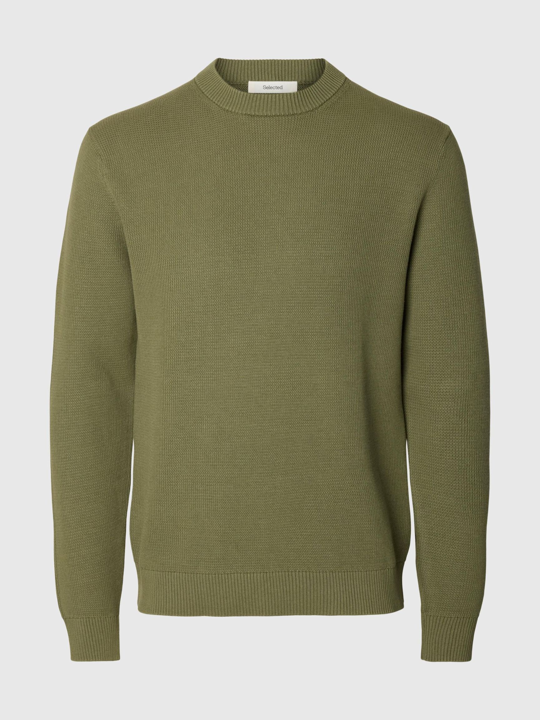 CREWNECK JUMPER, Deep Lichen Green, highres