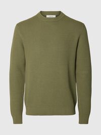 CREWNECK JUMPER, Deep Lichen Green, highres