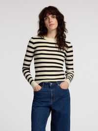 VISCOSE BLEND KNITTED TOP, Birch, highres